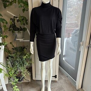 Wilfred Free Aritzia Black Turtleneck rayon blend Dress NWOT sm